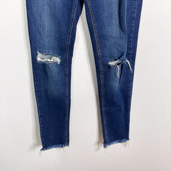 Black Label Button Front Distressed Ripped Skinny Jeans Size 3 Cotton Stretch - Picture 4 of 10